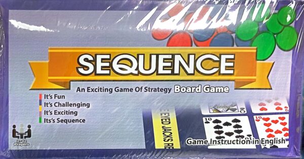 Sequence Strategy Board Game Sequence for Kids Multiple Sizes Laminated Board with Plastic Cards Adult Kids