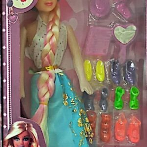 Sweet Fashion Doll in Blue dress for Kids Play