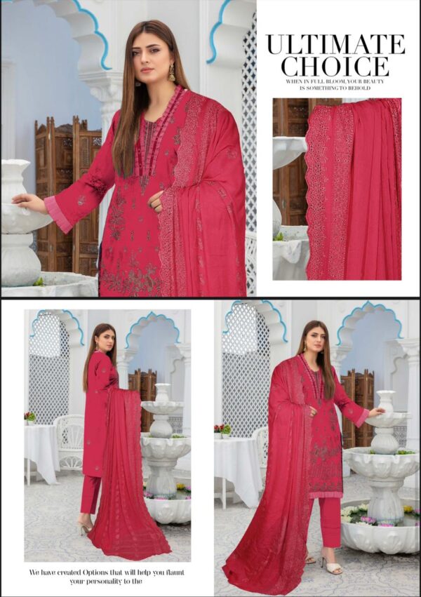 DESIRE Premium Embroidered Lawn Collection By Habib Faisal Arts (Un Stitched) 3 Piece, Vol 4034, New Collection 2025. - Image 6