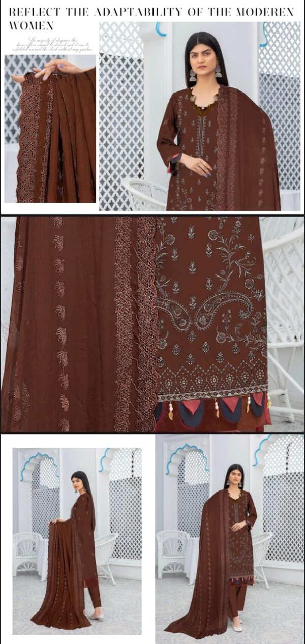 DESIRE Premium Embroidered Lawn Collection By Habib Faisal Arts (Un Stitched) 3 Piece, Vol 4034, New Collection 2025. - Image 8