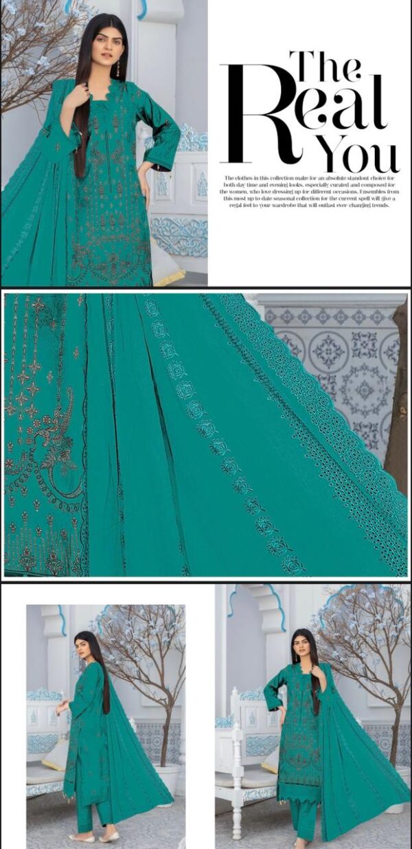DESIRE Premium Embroidered Lawn Collection By Habib Faisal Arts (Un Stitched) 3 Piece, Vol 4034, New Collection 2025. - Image 9