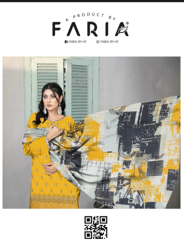 SHANZAY Luxurious Embroidered BANA DORA LAWN Collection By Habib Faisal Arts (Unstitched) 3 Piece, Vol 2024, New Collection 2025. - Image 11