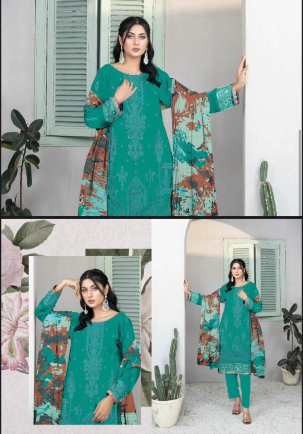 SHANZAY Luxurious Embroidered BANA DORA LAWN Collection By Habib Faisal Arts (Unstitched) 3 Piece, Vol 2024, New Collection 2025. - Image 5