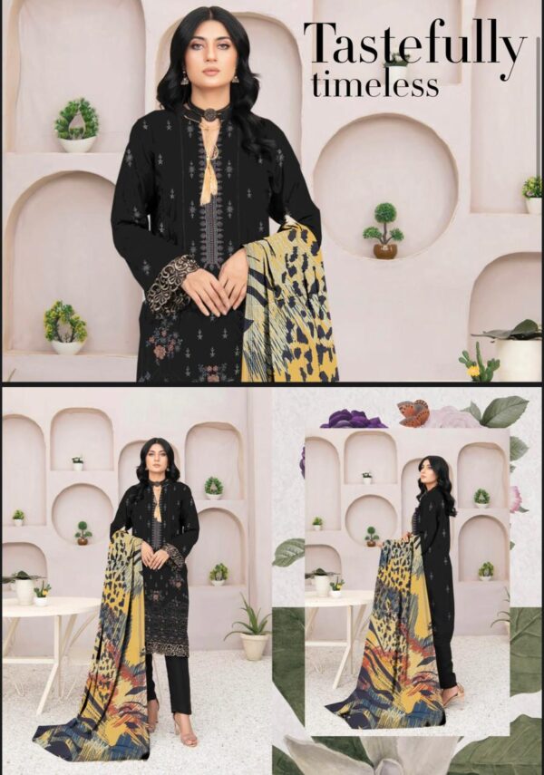 SHANZAY Luxurious Embroidered BANA DORA LAWN Collection By Habib Faisal Arts (Unstitched) 3 Piece, Vol 2024, New Collection 2025. - Image 3