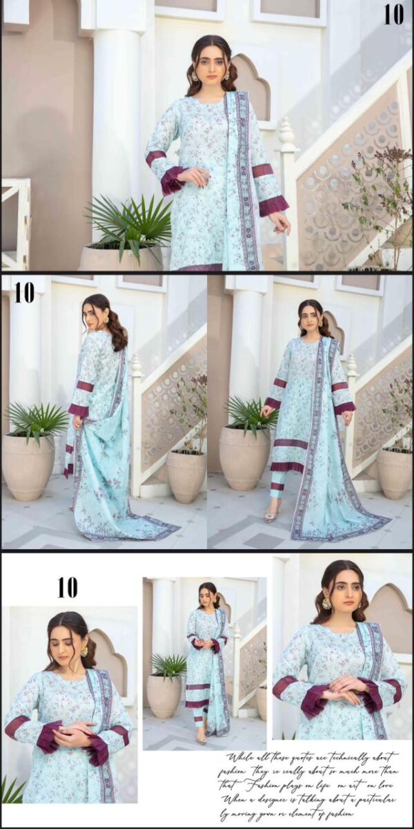 AYAT Collection Luxury Embroidered Lawn Collection By Bhai Moin Fabrics (Un Stitched) 2 Piece, Vol 1357, New Collection 2025. - Image 11