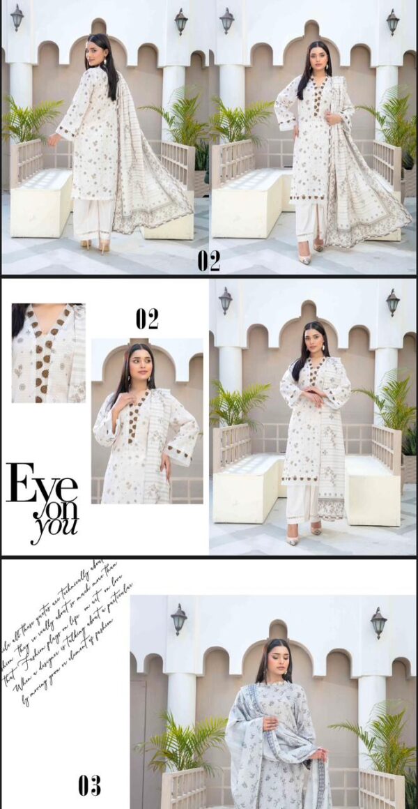 AYAT Collection Luxury Embroidered Lawn Collection By Bhai Moin Fabrics (Un Stitched) 2 Piece, Vol 1357, New Collection 2025. - Image 6