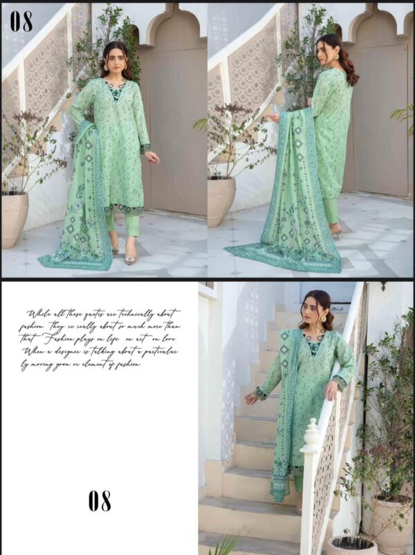 AYAT Collection Luxury Embroidered Lawn Collection By Bhai Moin Fabrics (Un Stitched) 2 Piece, Vol 1357, New Collection 2025. - Image 7