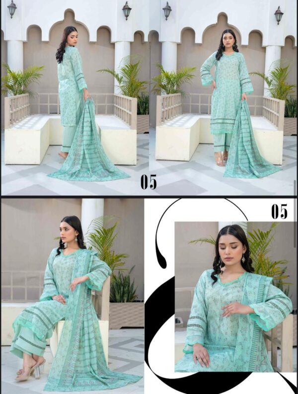 AYAT Collection Luxury Embroidered Lawn Collection By Bhai Moin Fabrics (Un Stitched) 2 Piece, Vol 1357, New Collection 2025. - Image 5