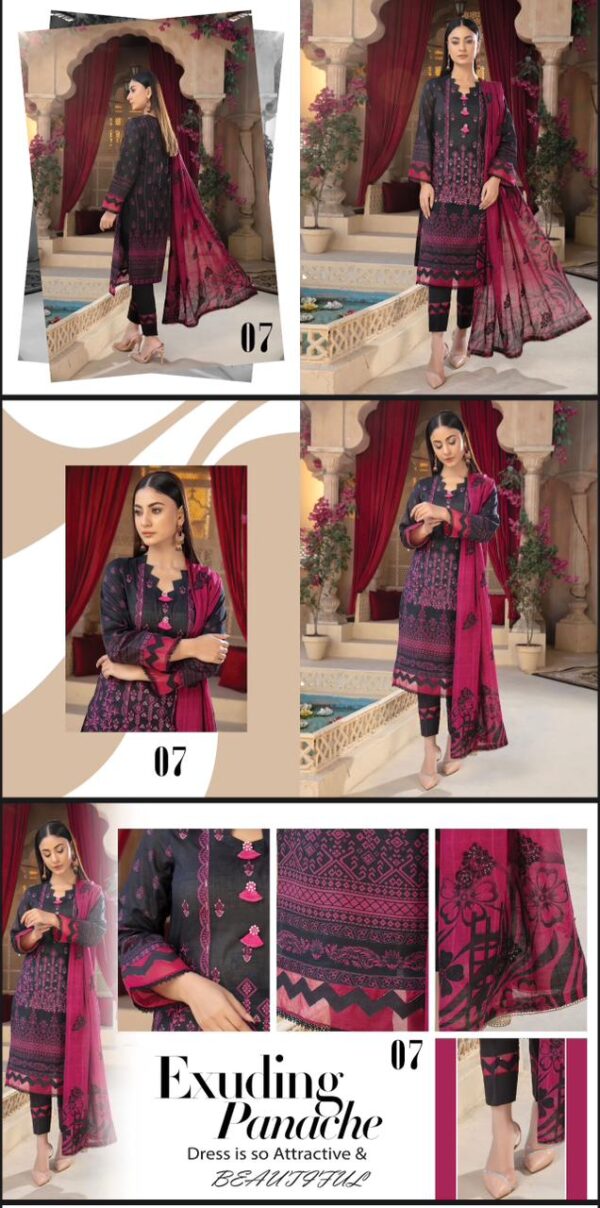 Muntaha Lawn (Un Stitched) 3 Piece, New Collection 2025. - Image 2