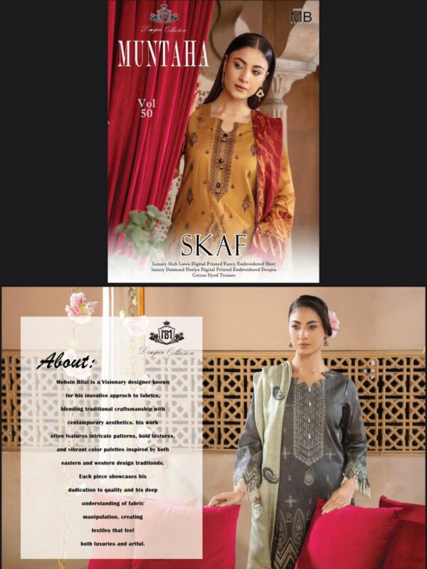 Muntaha Lawn (Un Stitched) 3 Piece, New Collection 2025. - Image 5