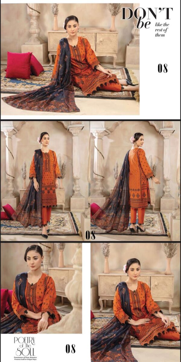 Muntaha Lawn (Un Stitched) 3 Piece, New Collection 2025. - Image 8