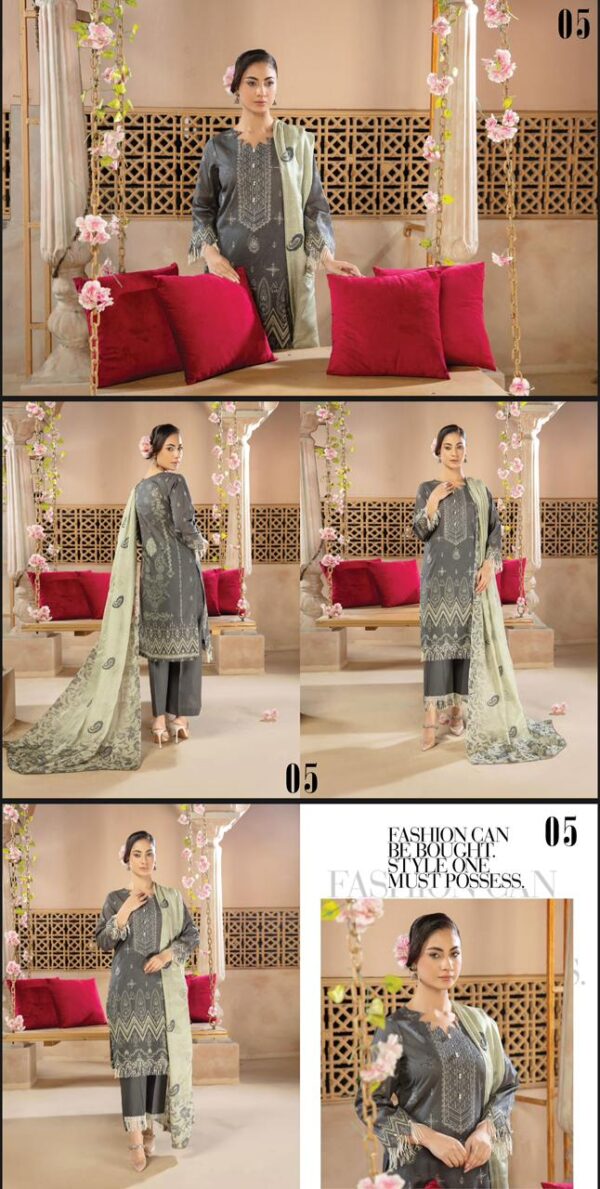 Muntaha Lawn (Un Stitched) 3 Piece, New Collection 2025. - Image 9