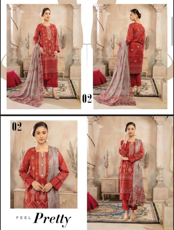 Muntaha Lawn (Un Stitched) 3 Piece, New Collection 2025. - Image 12