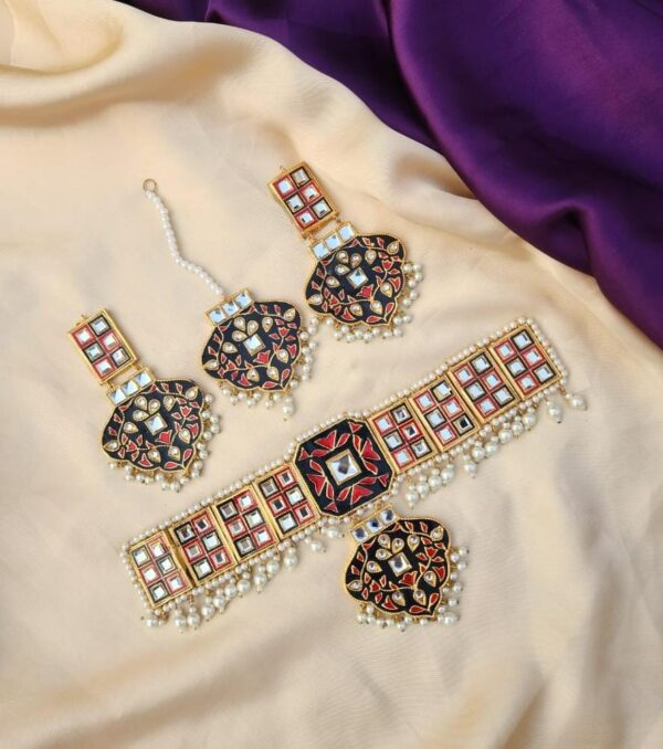 Meenakari Made Choker Set Exclusive By *Unique Fancy Jewelry* - Image 4