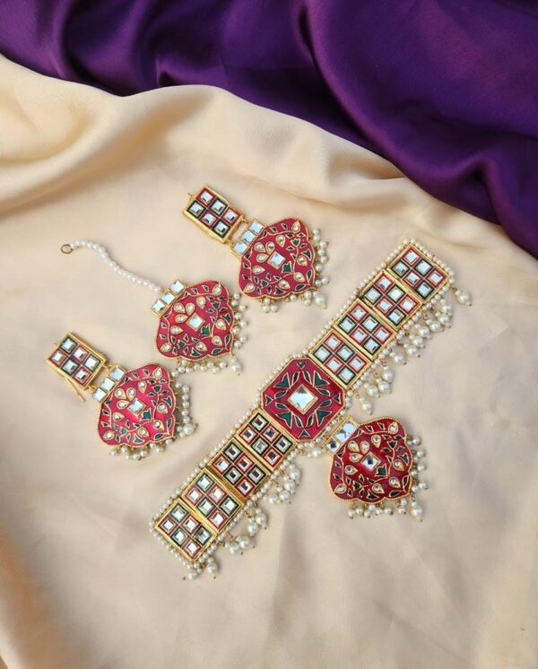 Meenakari Made Choker Set Exclusive By *Unique Fancy Jewelry* - Image 6