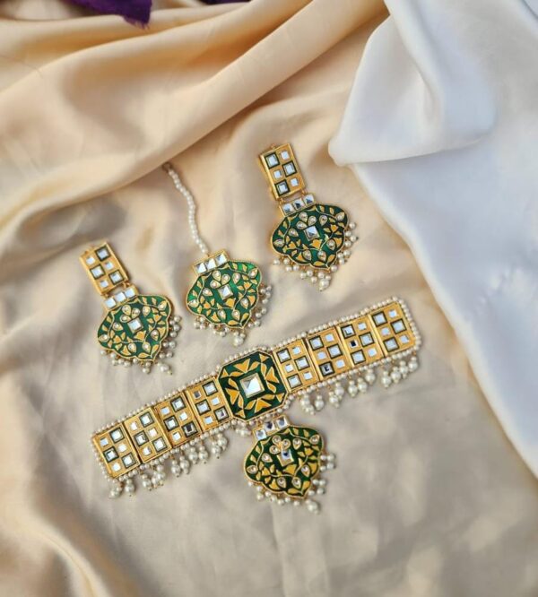 Meenakari Made Choker Set Exclusive By *Unique Fancy Jewelry* - Image 3