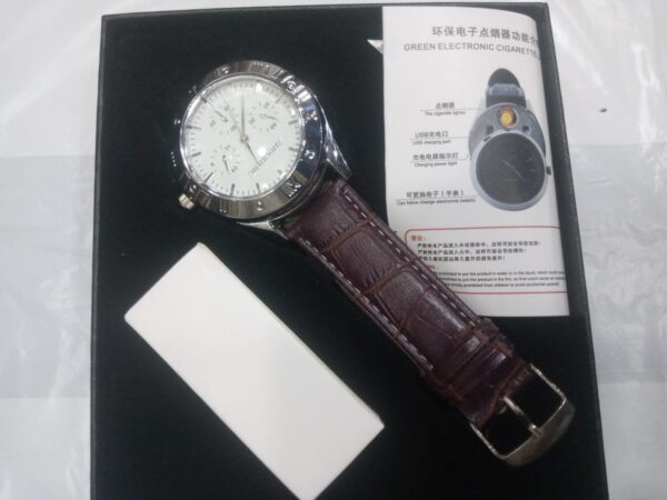 Men Cigarette Lighter Watch Creative Flameless USB Charging Watches Fashion