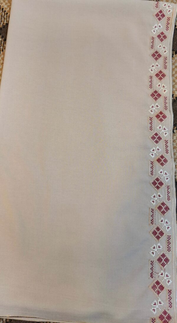 SWISS embroidered boarder Shawl (Gray)