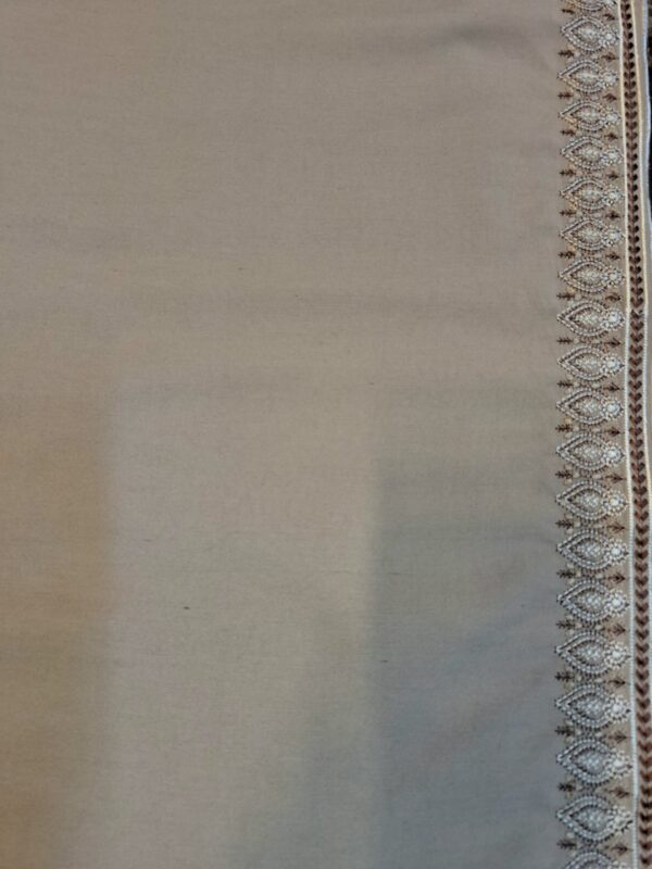 SWISS embroidered boarder Shawl (Beige)