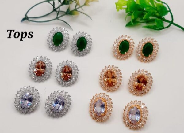 Zircon  round shape fancy tops for girls - Image 2
