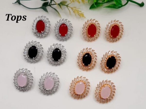 Zircon  round shape fancy tops for girls - Image 3