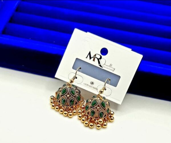 High quality china antique stone style jhumki - Image 6