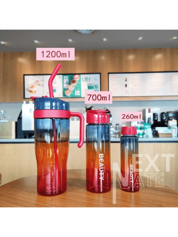 3 in1 water bottle and cup (TRANSPARENT) 1200ml + 700ml + 260ml