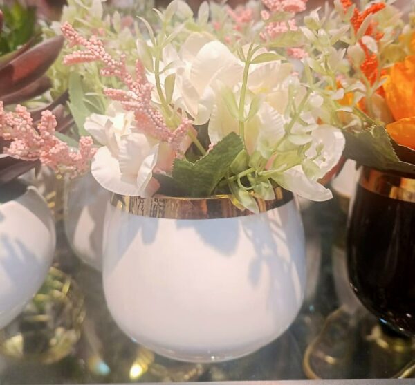 Small Ceramic Flower Vase, Decorative Round Bud Vase