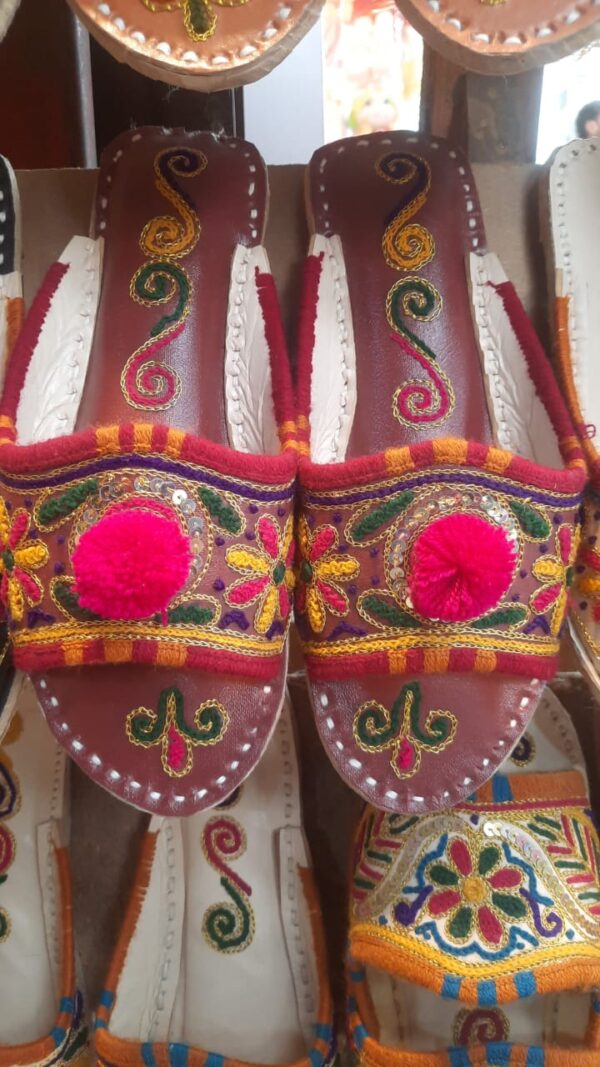 Hand made Flat Chappal Multi Color For Women.