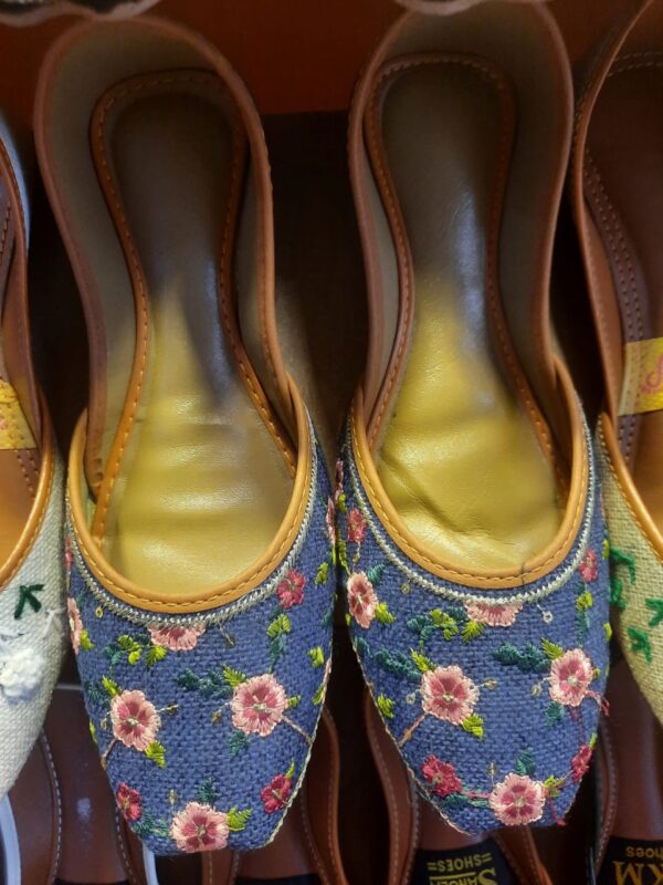 Casually Wearable Khussa with Lovely Floral Embroidery in Pure Leather For Women Available in Different Colors. - Image 11