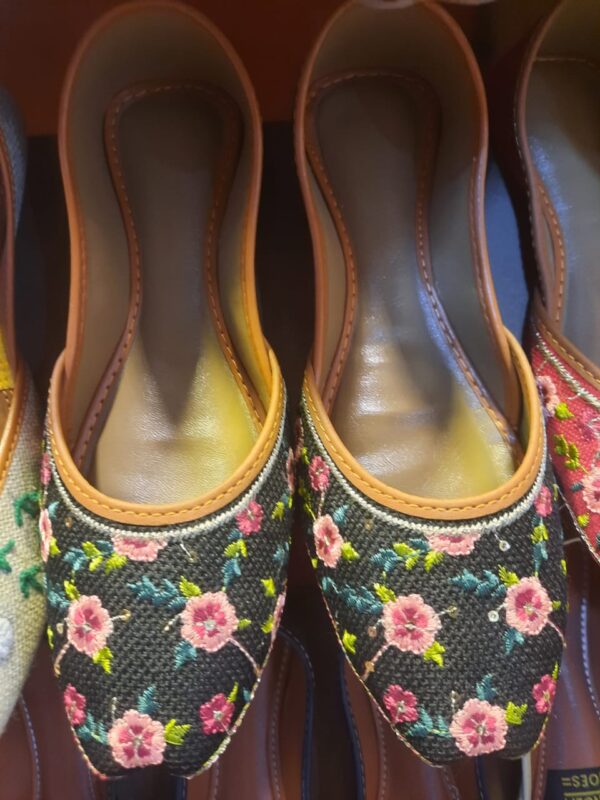 Casually Wearable Khussa with Lovely Floral Embroidery in Pure Leather For Women Available in Different Colors. - Image 12