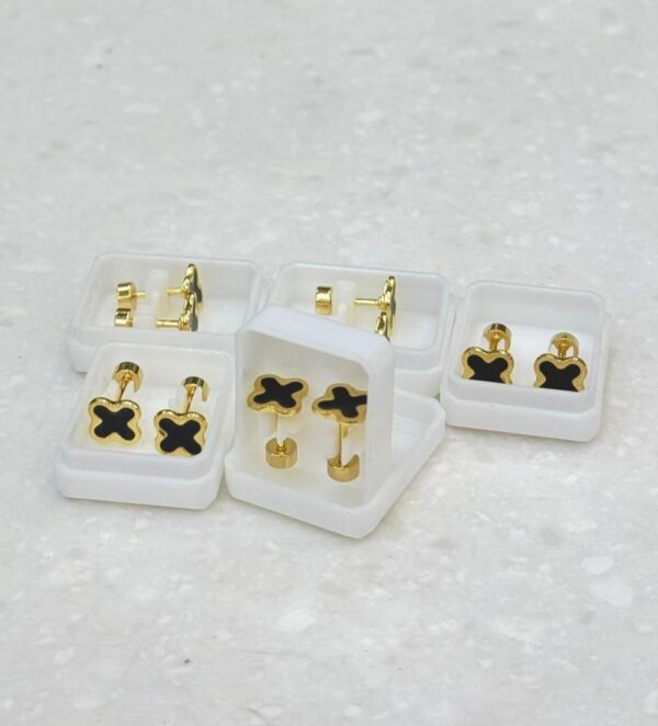 Stainless steel Rado Four leaf Earrings for Girls Fashion, Women's Earrings Jewelry Gift, (1 pair). - Image 2
