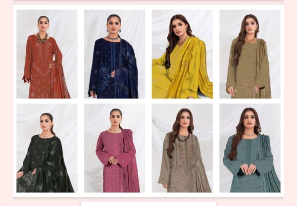 Faria Premium Embroidered Bana Dora Lawn Collection By Habib Faisal Arts (Un Stitched) 3 Piece, Vol 4157, New Collection 2025. - Image 10