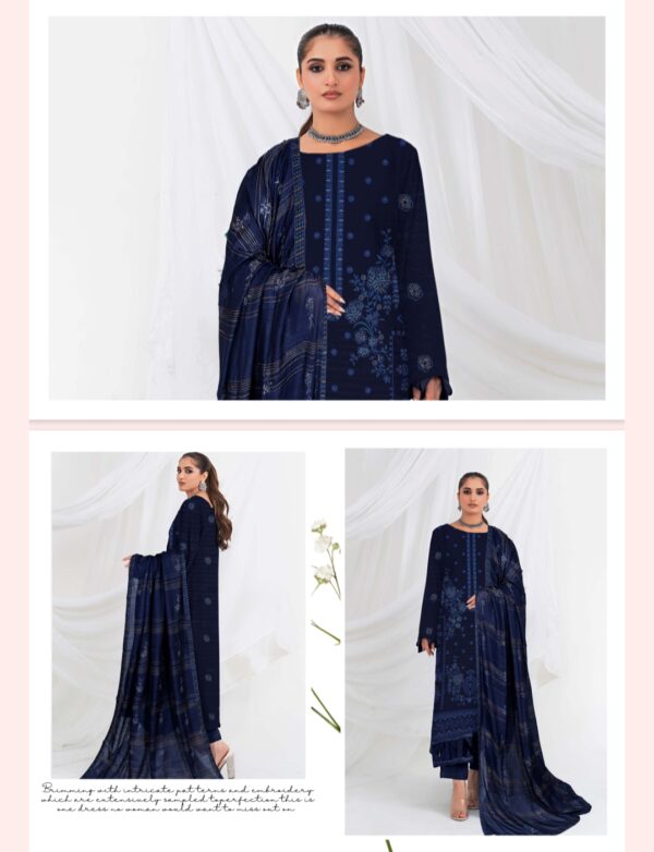 Faria Premium Embroidered Bana Dora Lawn Collection By Habib Faisal Arts (Un Stitched) 3 Piece, Vol 4157, New Collection 2025. - Image 7