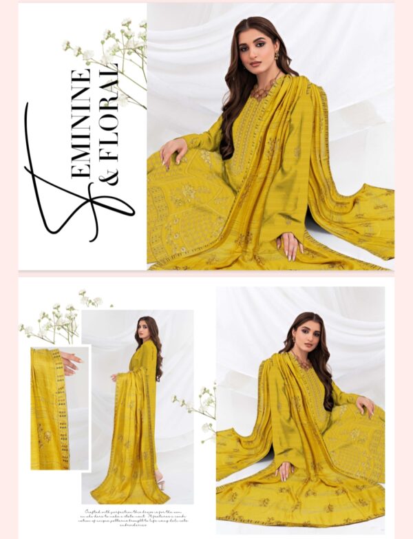 Faria Premium Embroidered Bana Dora Lawn Collection By Habib Faisal Arts (Un Stitched) 3 Piece, Vol 4157, New Collection 2025. - Image 3