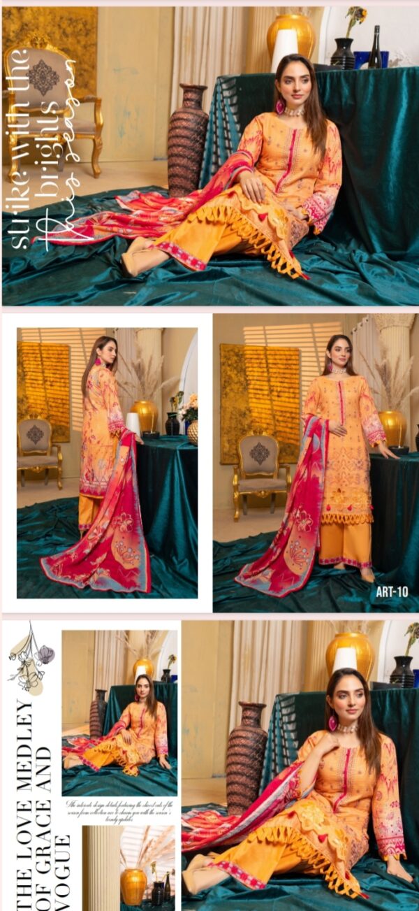 AYAT Collection Luxury Embroidered Lawn Collection By Bhai Moin Fabrics (Un Stitched) 2 Piece, Vol 1204, New Collection 2025. - Image 10