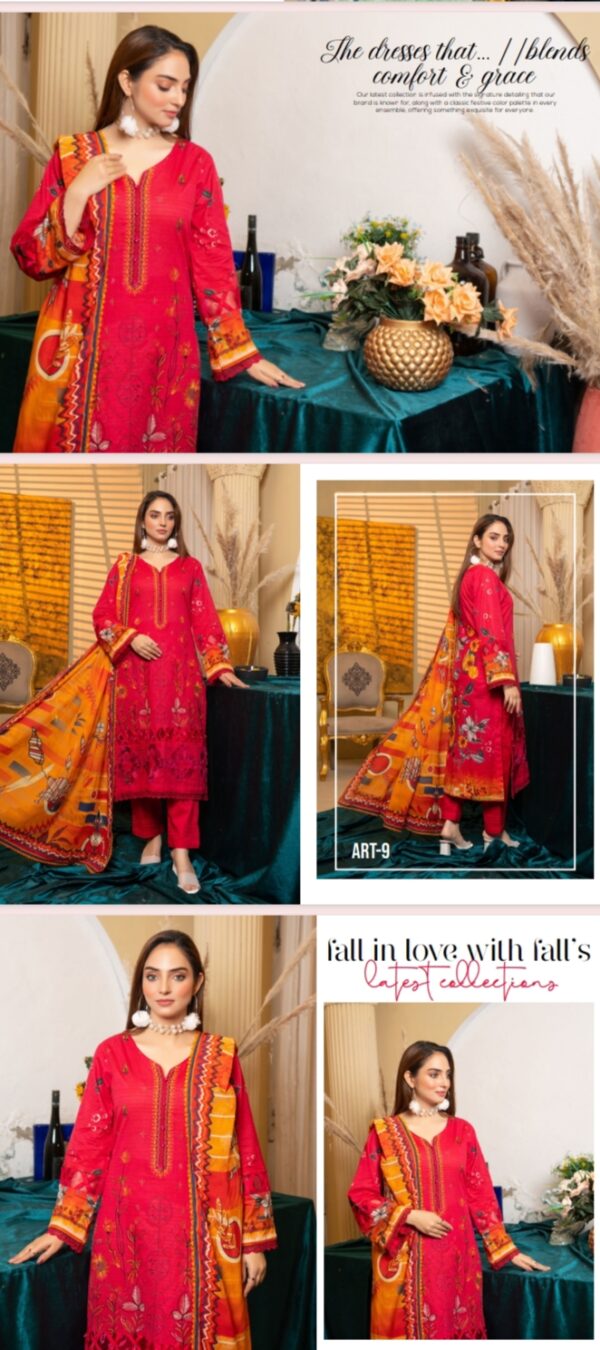 AYAT Collection Luxury Embroidered Lawn Collection By Bhai Moin Fabrics (Un Stitched) 2 Piece, Vol 1204, New Collection 2025. - Image 9