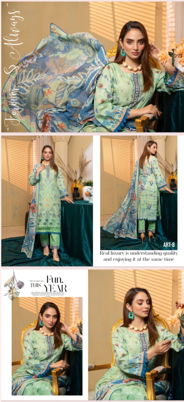 AYAT Collection Luxury Embroidered Lawn Collection By Bhai Moin Fabrics (Un Stitched) 2 Piece, Vol 1204, New Collection 2025. - Image 11