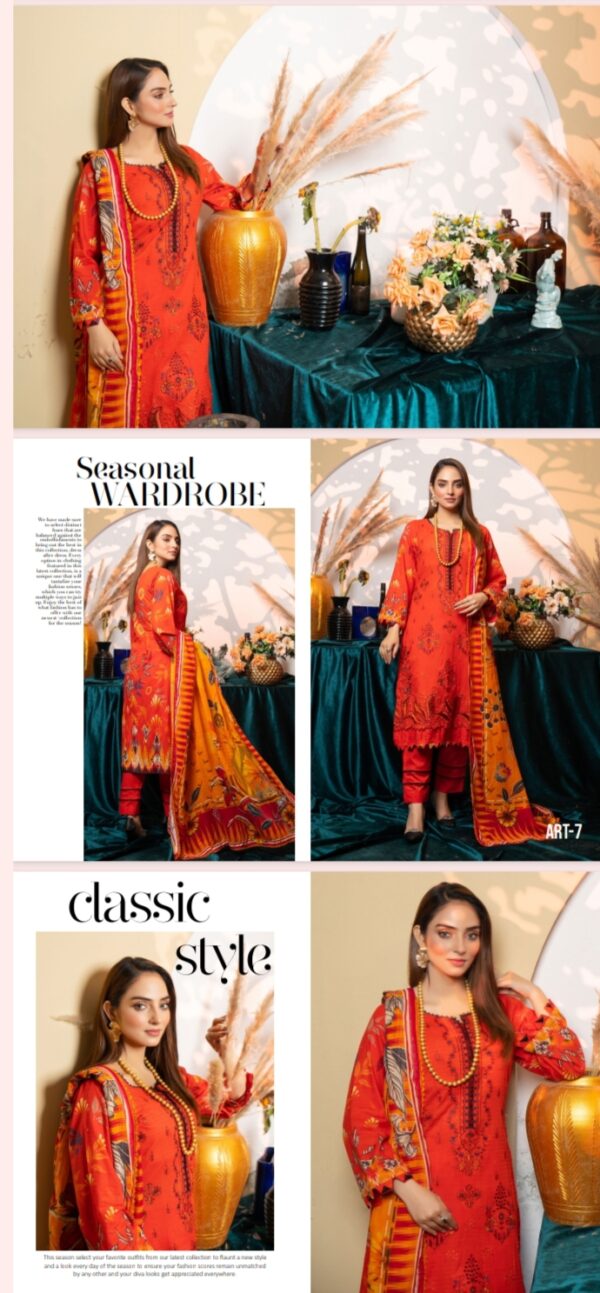 AYAT Collection Luxury Embroidered Lawn Collection By Bhai Moin Fabrics (Un Stitched) 2 Piece, Vol 1204, New Collection 2025. - Image 8