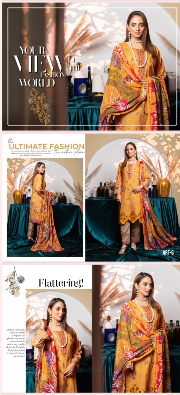 AYAT Collection Luxury Embroidered Lawn Collection By Bhai Moin Fabrics (Un Stitched) 2 Piece, Vol 1204, New Collection 2025. - Image 7