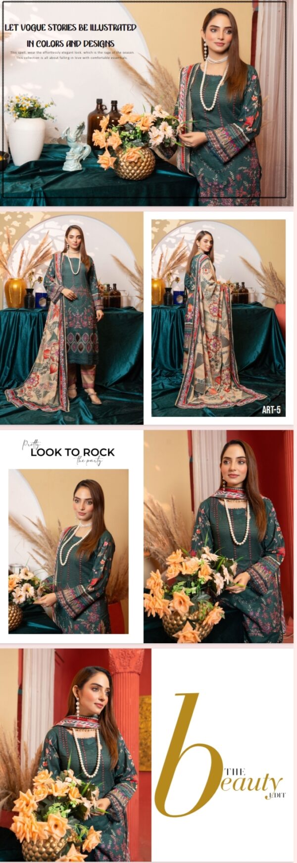 AYAT Collection Luxury Embroidered Lawn Collection By Bhai Moin Fabrics (Un Stitched) 2 Piece, Vol 1204, New Collection 2025. - Image 6