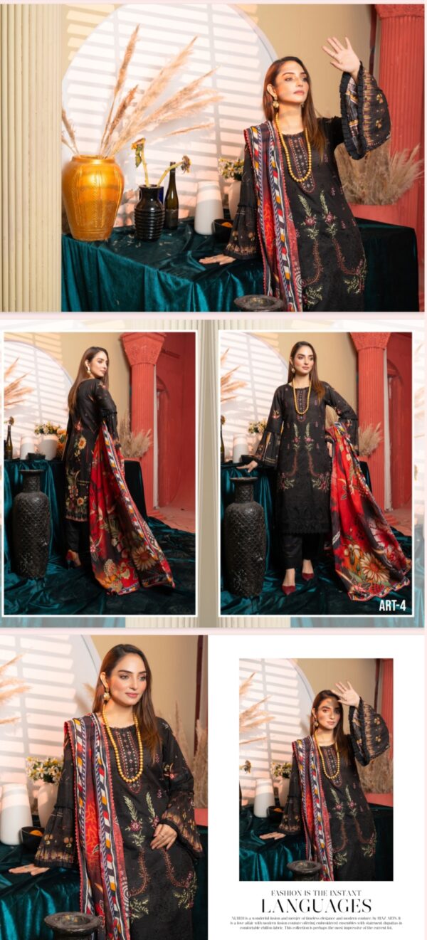 AYAT Collection Luxury Embroidered Lawn Collection By Bhai Moin Fabrics (Un Stitched) 2 Piece, Vol 1204, New Collection 2025. - Image 5