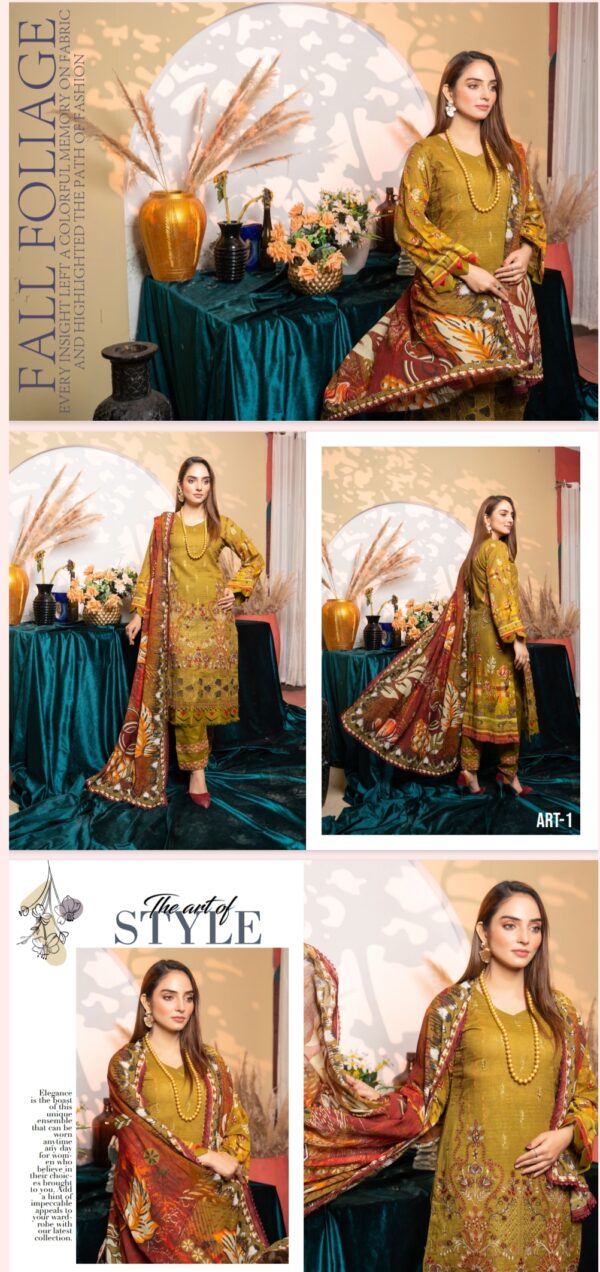AYAT Collection Luxury Embroidered Lawn Collection By Bhai Moin Fabrics (Un Stitched) 2 Piece, Vol 1204, New Collection 2025. - Image 2