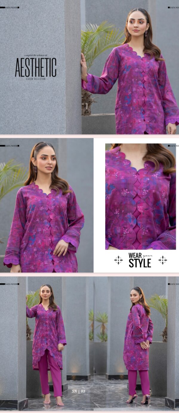 Irha Collection Lawn By Safa Noor (UN Stitched) 2 Piece, New Collection 2025. - Image 4