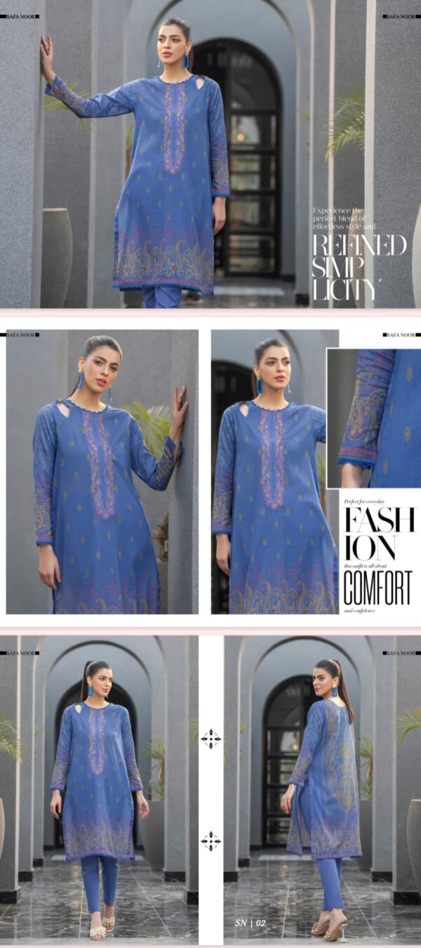 Irha Collection Lawn By Safa Noor (UN Stitched) 2 Piece, New Collection 2025. - Image 3