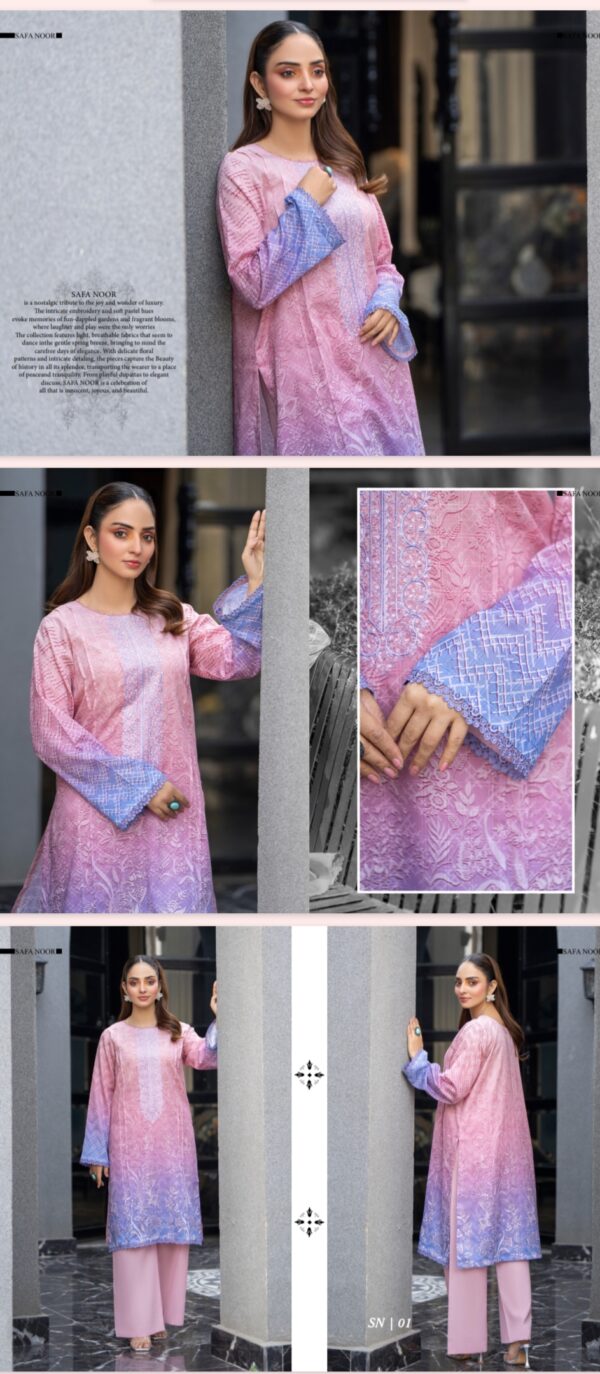 Irha Collection Lawn By Safa Noor (UN Stitched) 2 Piece, New Collection 2025. - Image 2