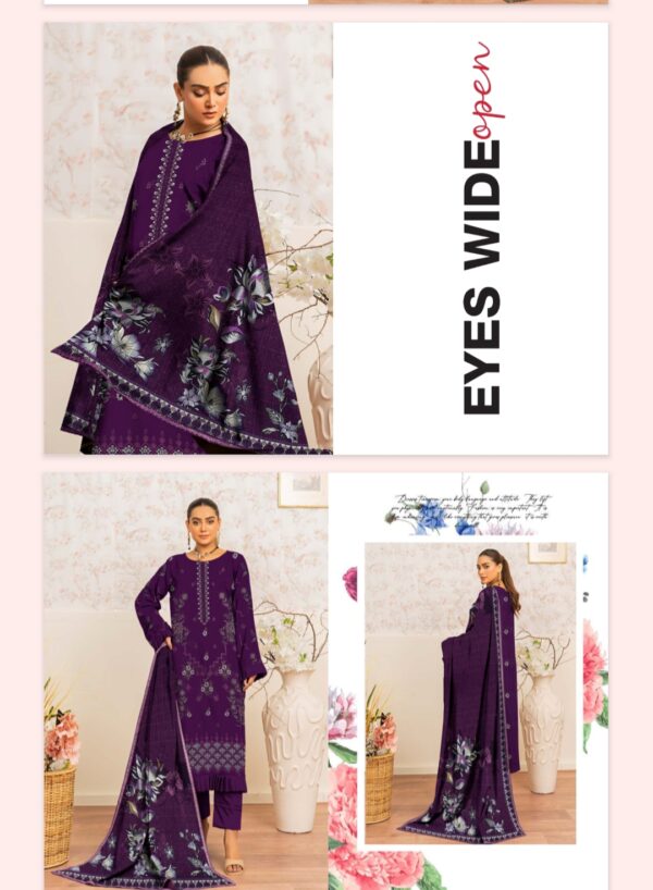 FARIA Premium Embroidered Bana Dora Lawn Collection By Habib Faisal Arts (Un Stitched) 3 Piece, Vol 4168, New Collection 2025. - Image 8