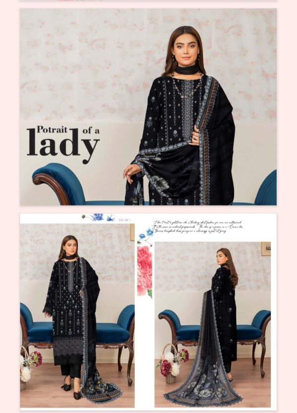 FARIA Premium Embroidered Bana Dora Lawn Collection By Habib Faisal Arts (Un Stitched) 3 Piece, Vol 4168, New Collection 2025. - Image 3