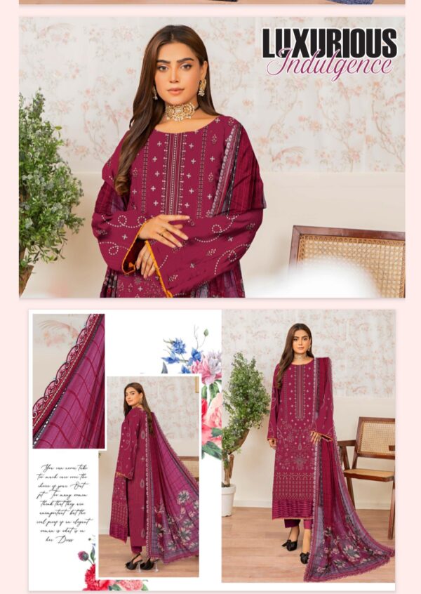 FARIA Premium Embroidered Bana Dora Lawn Collection By Habib Faisal Arts (Un Stitched) 3 Piece, Vol 4168, New Collection 2025. - Image 2