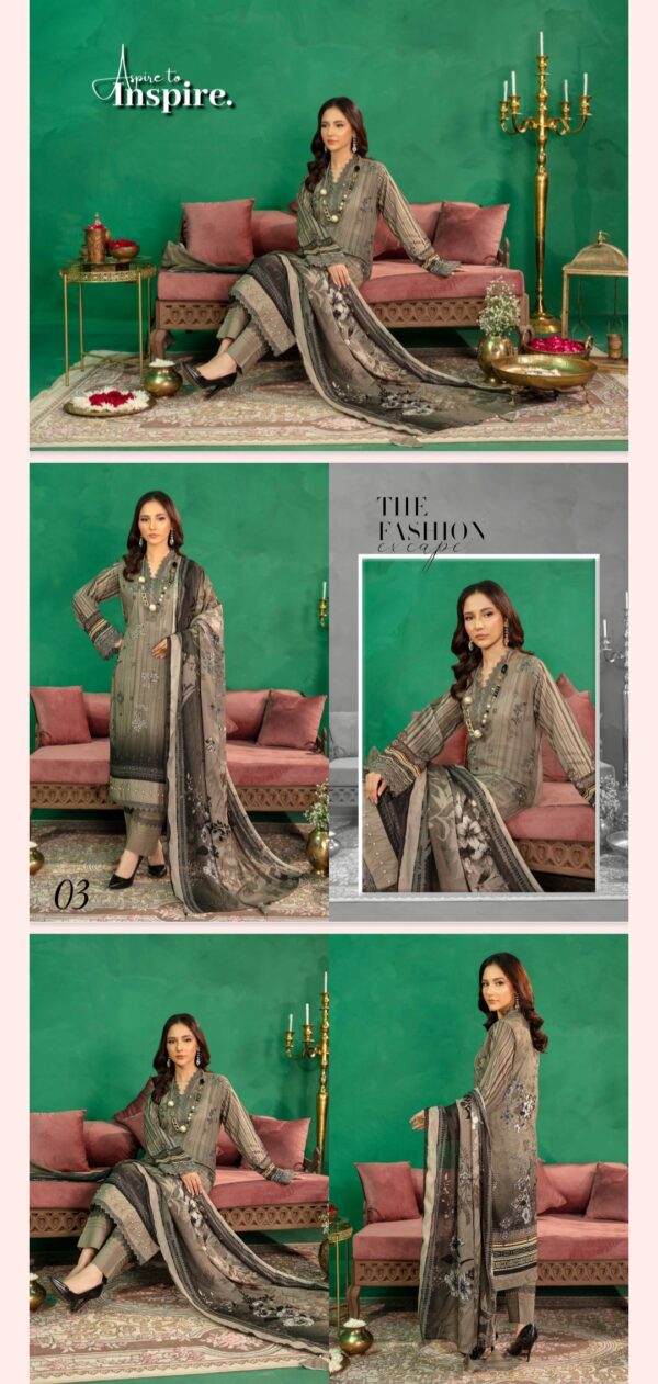 Embellish Lawn Collection By AALAYA (Un Stitched) 3 Piece, Vol 01, New Collection 2025. - Image 4